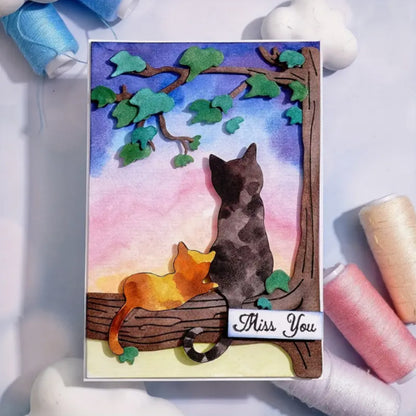 Two Little Kittens in the Tree Metal Cutting Dies