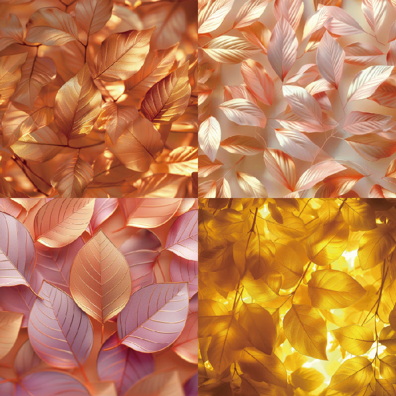 24PCS 6" Golden Leaves Scrapbook Paper & Cardstock