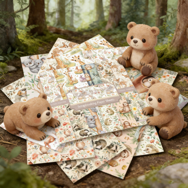 24PCS 6" Critter Scrapbook Paper & Cardstock
