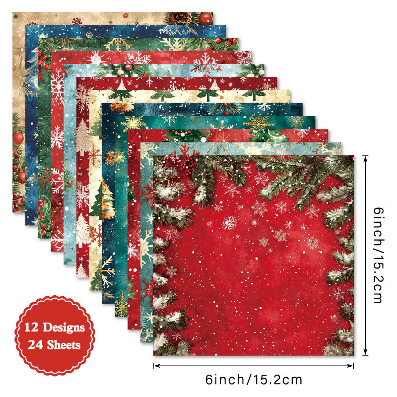 24PCS 6" Cedar Scrapbook Paper & Cardstock