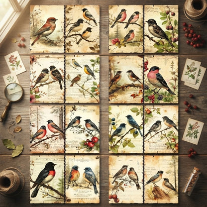 A5 Vintage Birds Journal Scrapbook Paper