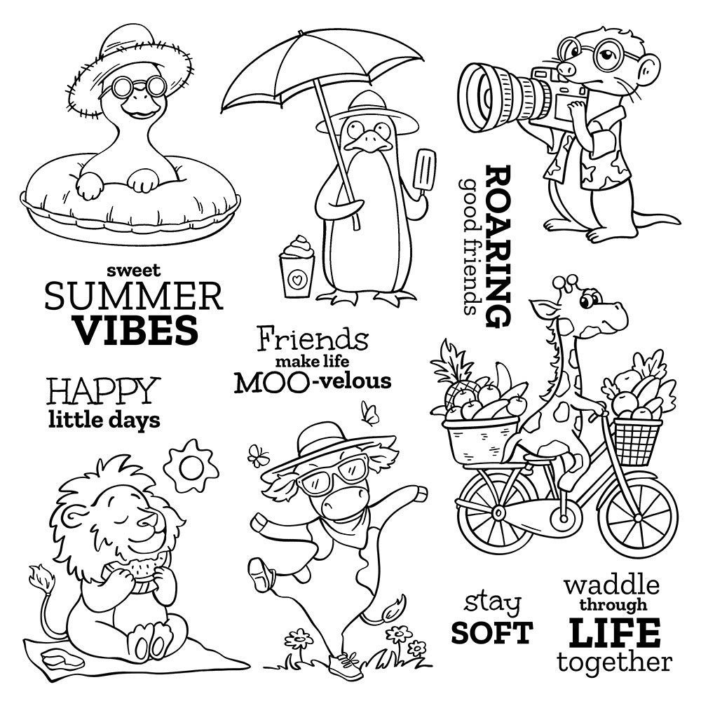 Summer Animals Clear Stamps