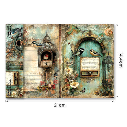 A5 Vintage Birds Journal Scrapbook Paper