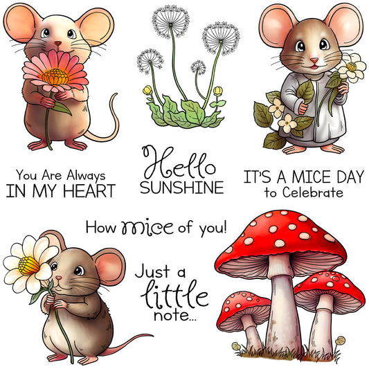 Mouse Mushroom Dies & Stamps Set