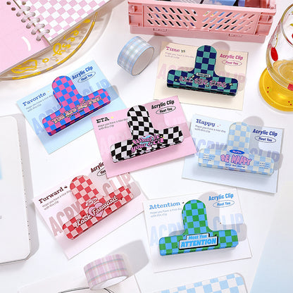 Colorful Checkerboard Storage Clips