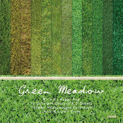 24PCS 6" Green Meadow Scrapbook Paper & Cardstock