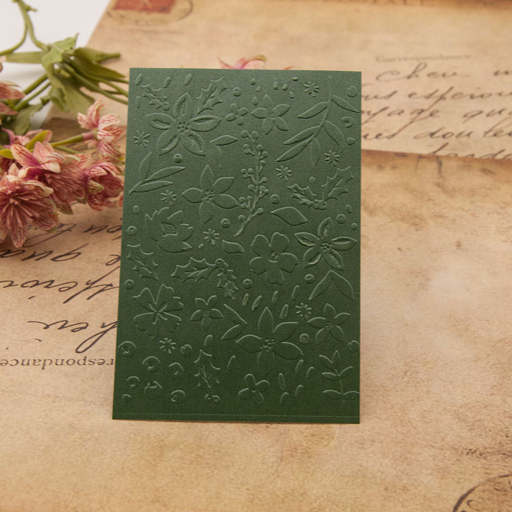 Flowers and Leaves Pattern Plastic Embossing Folder