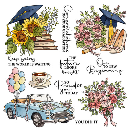 Graduation Wishes Clear Stamps