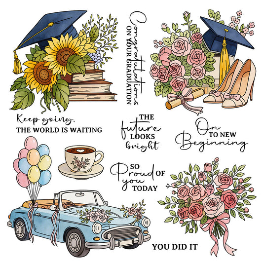 Graduation Wishes Clear Stamps