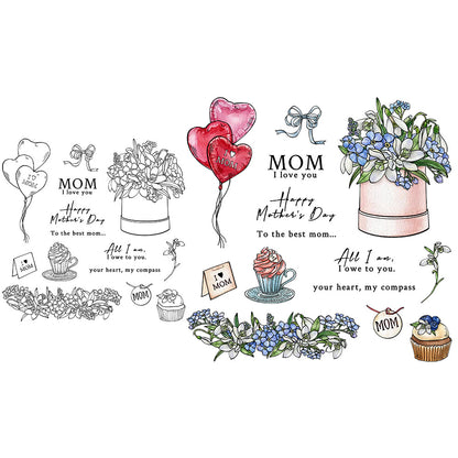 Happy Mother's Day Flowers Clear Stamps