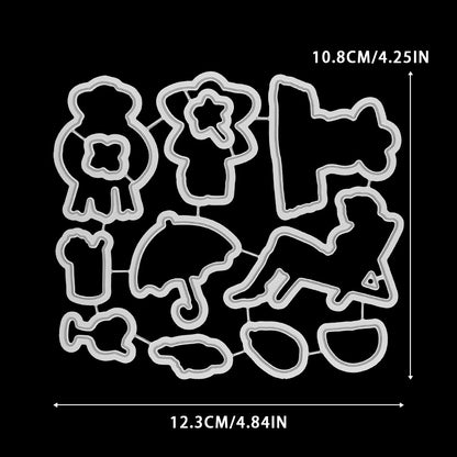 Girls' Beach Vacation Dies & Stamps Set