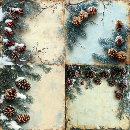 24PCS 6" Frost Pine Scrapbook Paper & Cardstock