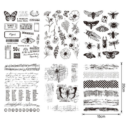Retro Background DIY Scrapbook Clear Stamps