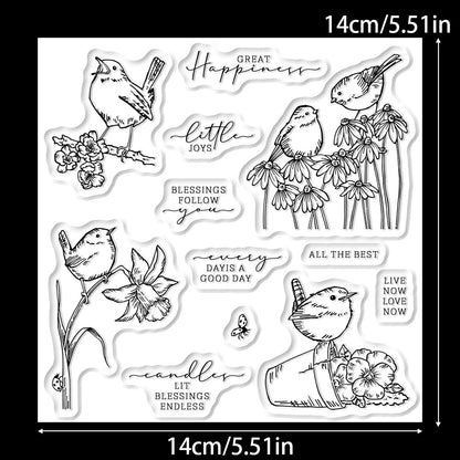 Flowers and Birds Dies & Stamps Set