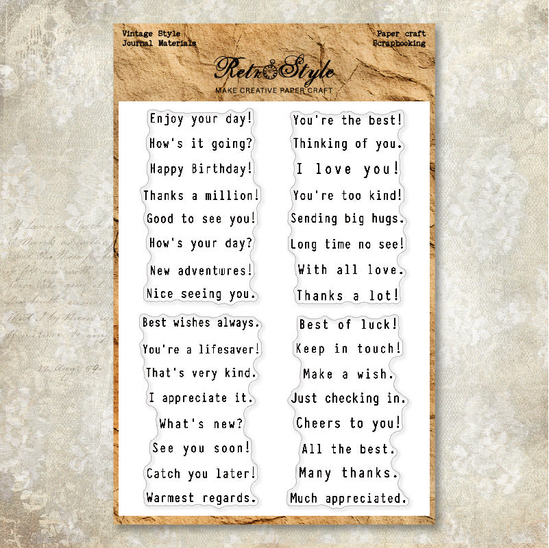 Words and Sentences DIY Scrapbook Clear Stamps