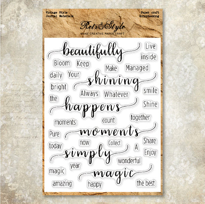 Words and Sentences DIY Scrapbook Clear Stamps