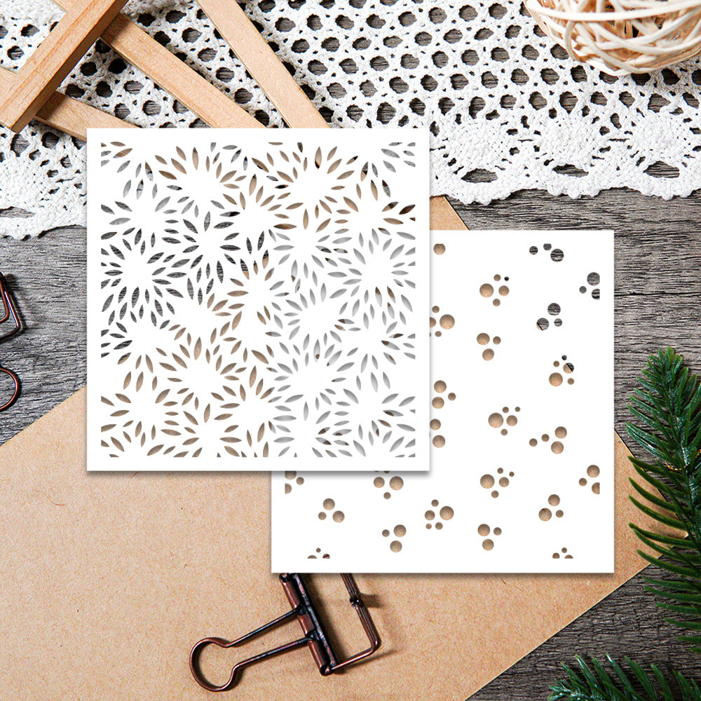 2 PCS Decorative Background DIY Painting Hollow Stencil