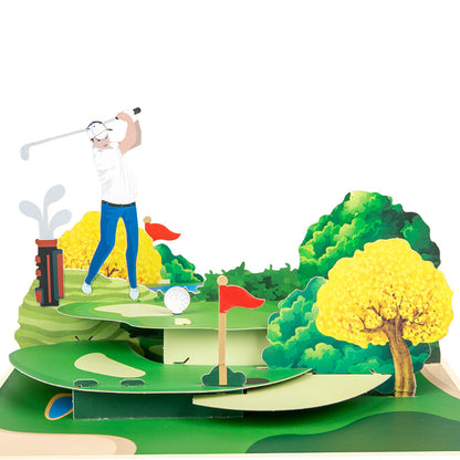 3D Creative Golf Pop-Up Greeting Card