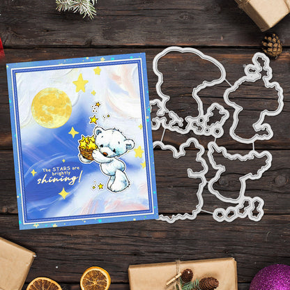 Cute Doll Bear Stars Dies & Stamps Set