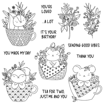 Teacup Animals Clear Stamps