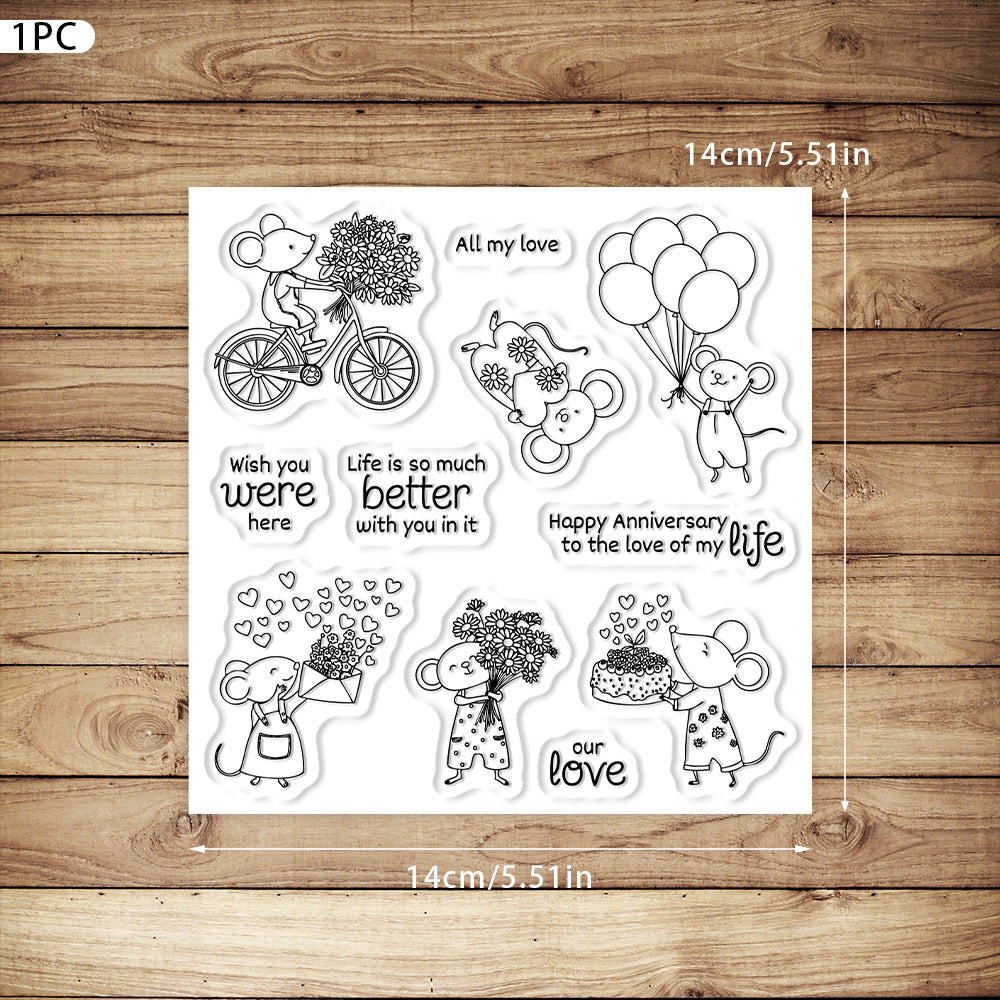 Valentine's Day Little Mouse Dies & Stamps Set