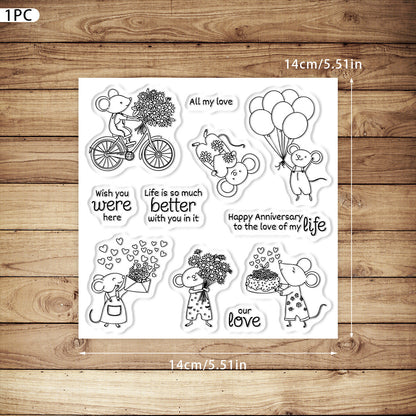 Valentine's Day Little Mouse Dies & Stamps Set