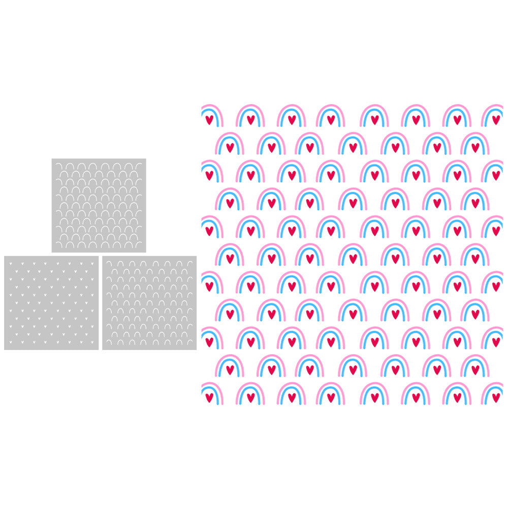 3 PCS Rainbow Pattern DIY Painting Hollow Stencil