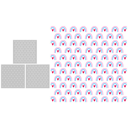 3 PCS Rainbow Pattern DIY Painting Hollow Stencil