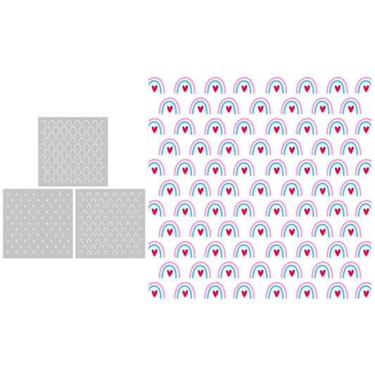 3 PCS Rainbow Pattern DIY Painting Hollow Stencil