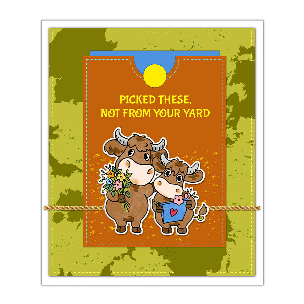 Flower Cow Dies & Stamps Set