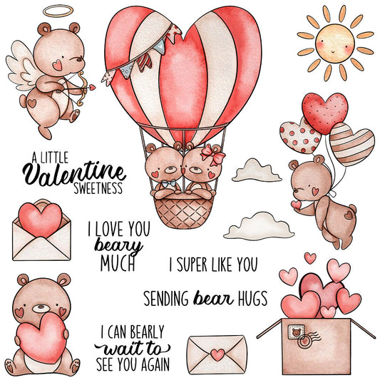 Valentine's Day Bear Clear Stamps