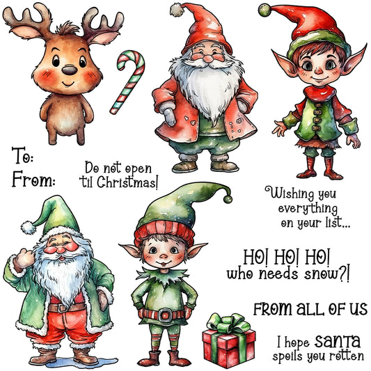 Cute Santa Elf Clear Stamps