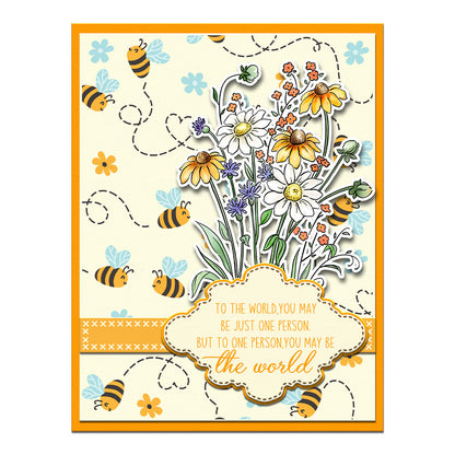 4 PCS Flying Bees Pattern DIY Painting Hollow Stencil