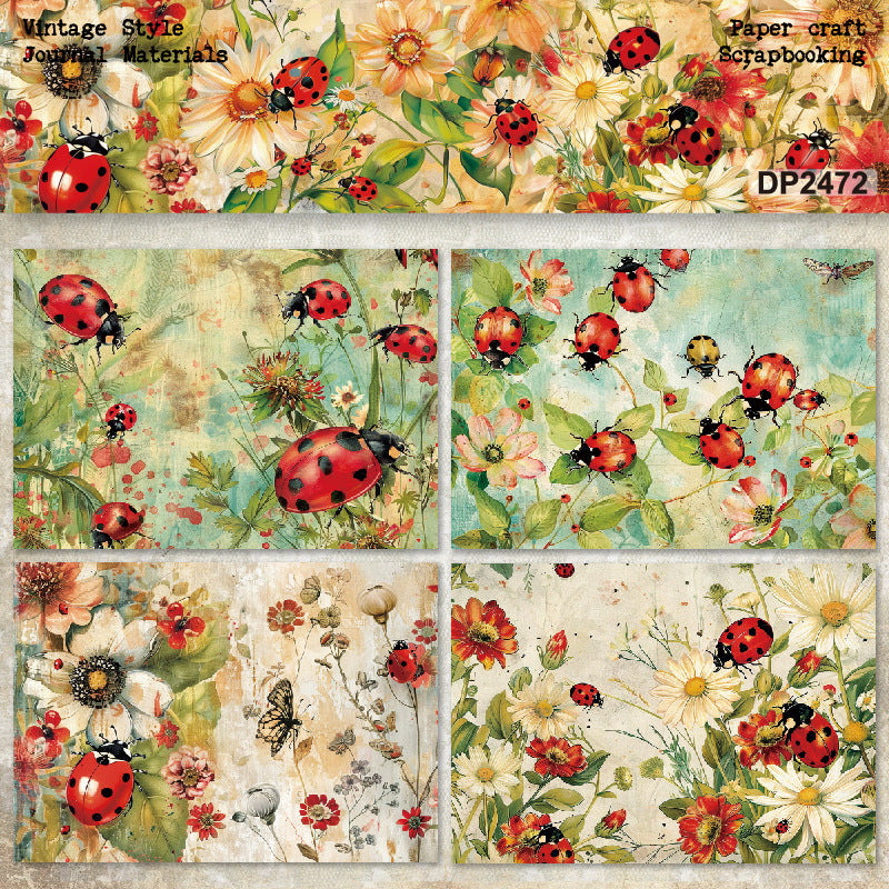 A5 Ladybird & Flower Journal Scrapbook Paper