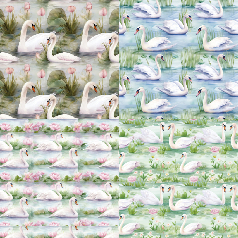 24PCS 6" Swan Lake Scrapbook Paper & Cardstock