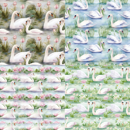 24PCS 6" Swan Lake Scrapbook Paper & Cardstock