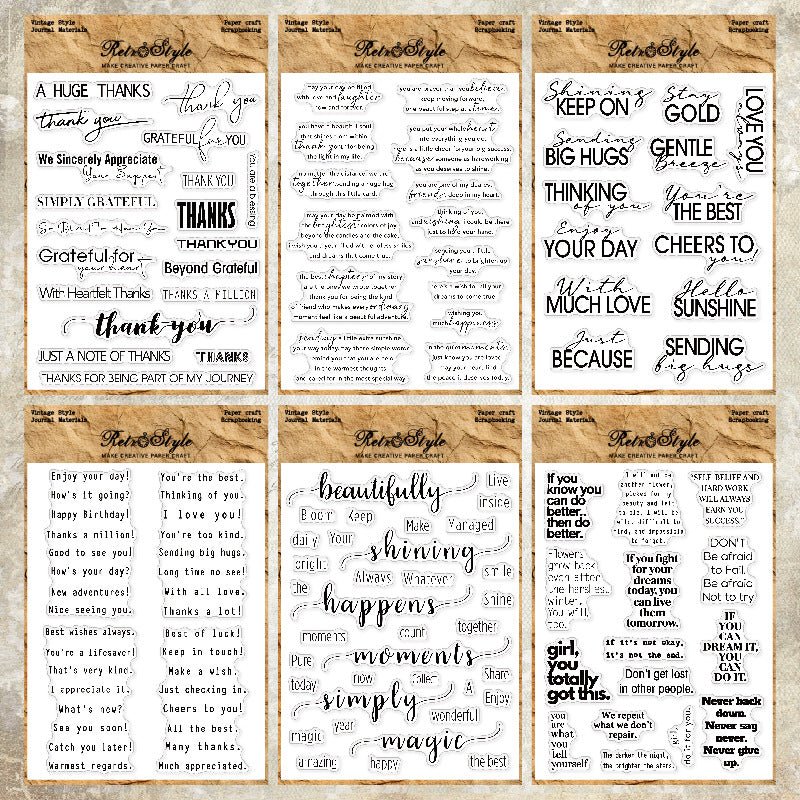 Words and Sentences DIY Scrapbook Clear Stamps