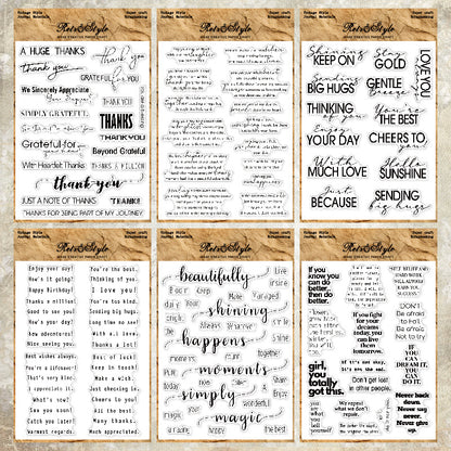 Words and Sentences DIY Scrapbook Clear Stamps