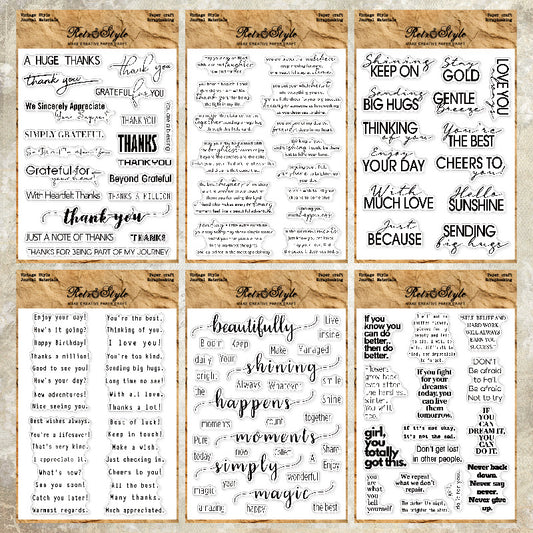 Words and Sentences DIY Scrapbook Clear Stamps