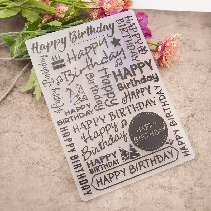 Happy Birthday Embossing Folder