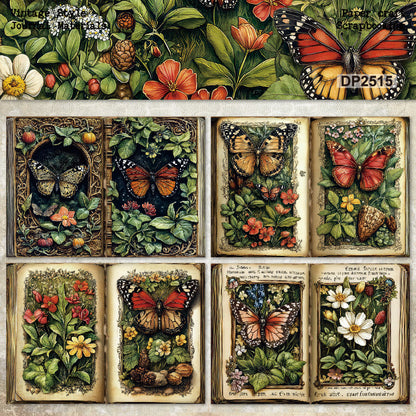 A5 Butterfly Flowers Journal Scrapbook Paper