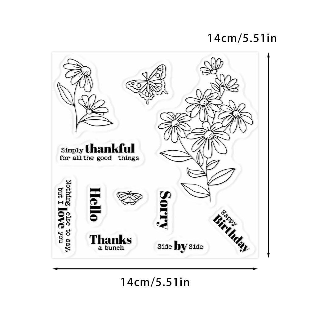 Flowers and Butterflies Clear Stamps
