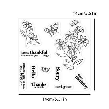Flowers and Butterflies Clear Stamps