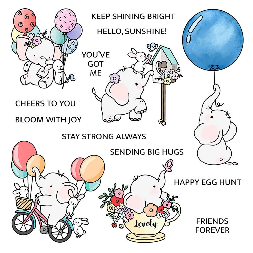 Balloon Elephant Clear Stamps
