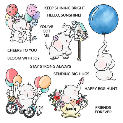 Balloon Elephant Clear Stamps