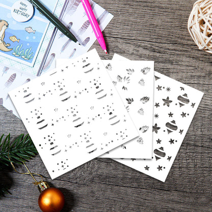 3 PCS Decorative Background DIY Painting Hollow Stencil