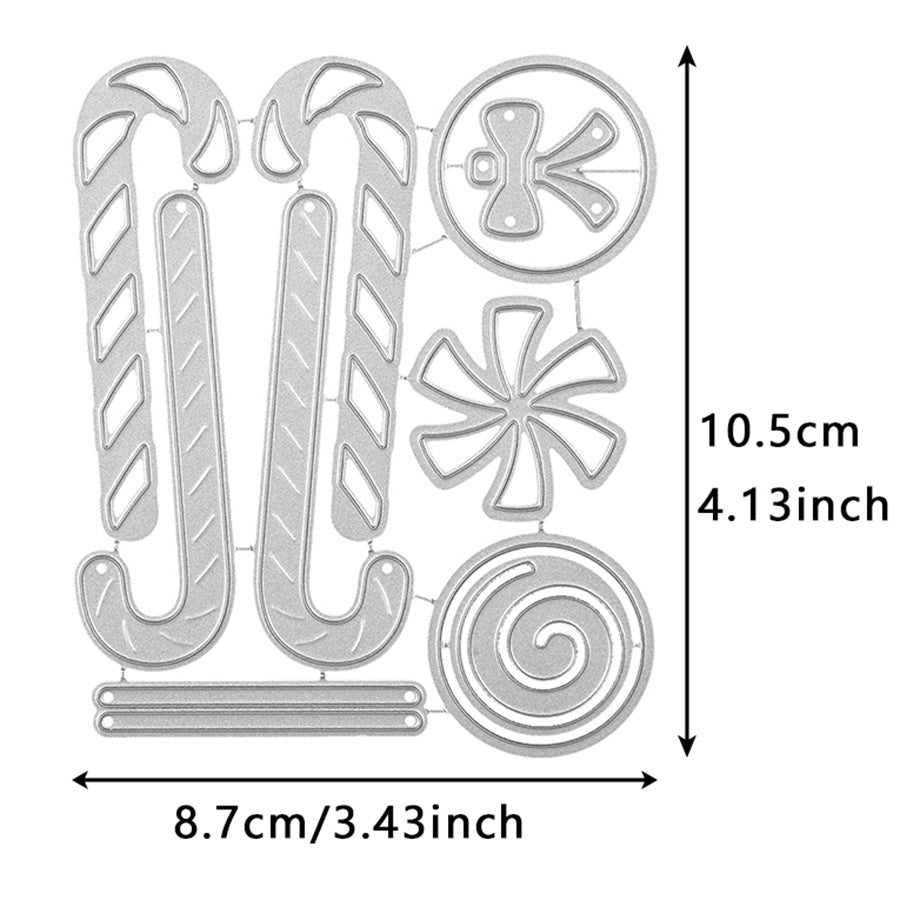 Christmas Candy Cane Metal Cutting Dies