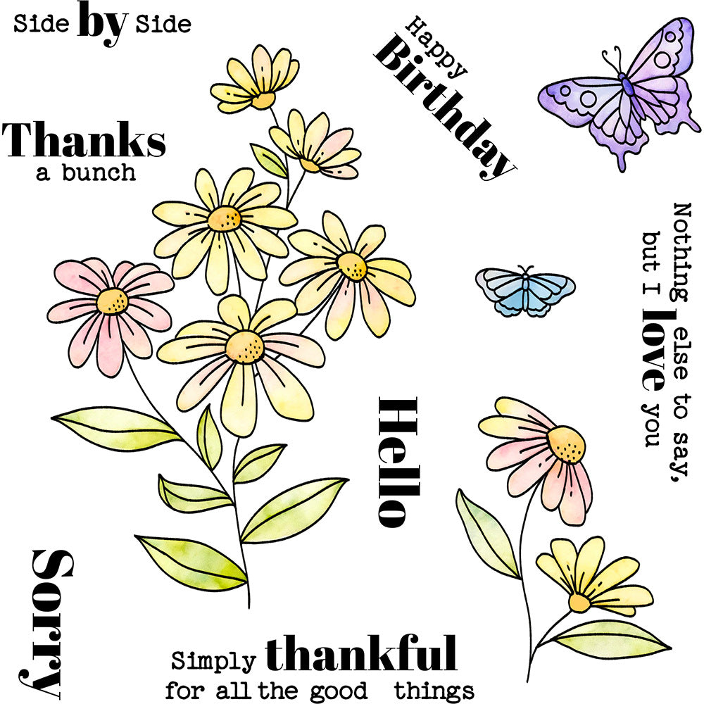 Flowers and Butterflies Clear Stamps