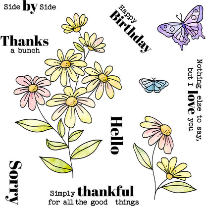 Flowers and Butterflies Clear Stamps