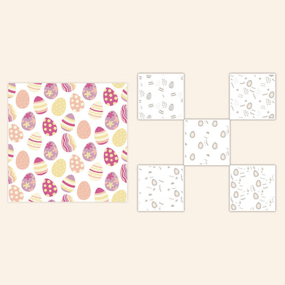 5 PCS Easter Eggs Pattern DIY Painting Hollow Stencil